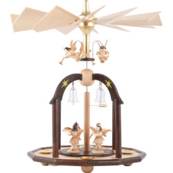 1-Tier Pyramid - Seven Angels and Glass Bells - 38x28 cm / 15x11 inch