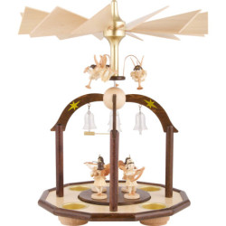 1-Tier Bell Pyramid - Seven Angels and Glass Bells - 38x28 cm / 15x11 inch