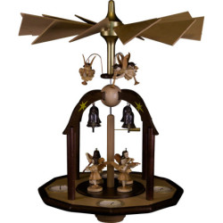 1-Tier Bell Pyramid - Seven Angels and Glass Bells - 38x28 cm / 15x11 inch