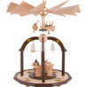 1-stöckige Glöckchenpyramide mit Faltenlangrockengeln und Glasglöckchen - 38x28 cm