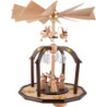 1-Tier Bell Pyramid - Long Pleated Skirt Angels and Glass Bells - 38x28 cm / 15x11 inch