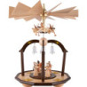 1-Tier Bell Pyramid - Long Pleated Skirt Angels and Glass Bells - 38x28 cm / 15x11 inch