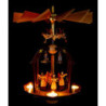 1-Tier Bell Pyramid - Long Pleated Skirt Angels and Glass Bells - 38x28 cm / 15x11 inch