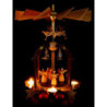 1-Tier Bell Pyramid - Long Pleated Skirt Angels and Glass Bells - 38x28 cm / 15x11 inch