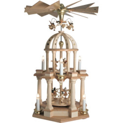 2-Tier Dome Pyramid Elekctric with Eleven Angels, Natural - 30x55 cm / 11.8x21.7 inch