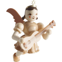 Schwebeengel mit Gitarre, natur - 6,6 cm