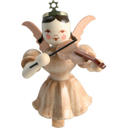 Schwebeengel mit Violine, natur - 6,6 cm