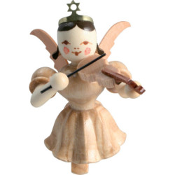 Schwebeengel mit Violine, natur - 6,6 cm