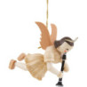Floating Angel with Clarinet, Natural - 6,6 cm / 2.6 inch