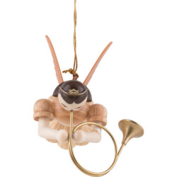 Schwebeengel mit Althorn, natur - 6,6 cm