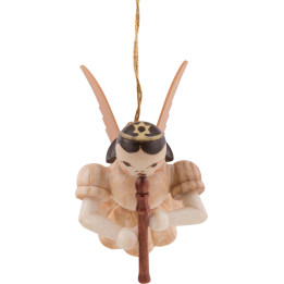 Schwebeengel mit Blockflöte, natur - 6,6 cm