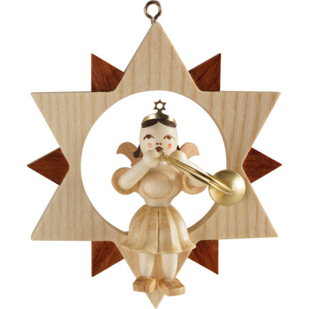Angel Short Skirt with Alto Horn in Star - Natural - 9 cm / 3.5 inch