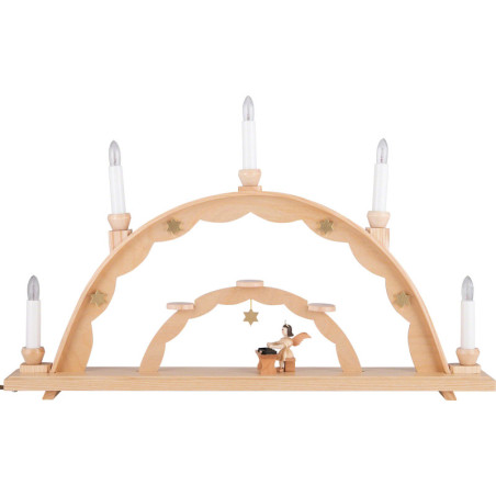 Candle Arch - Angel at the Zither and Electric Lights - 55x32 cm / 21.7x12.6 inch