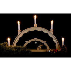 Candle Arch - Angel at the Zither and Electric Lights - 55x32 cm / 21.7x12.6 inch