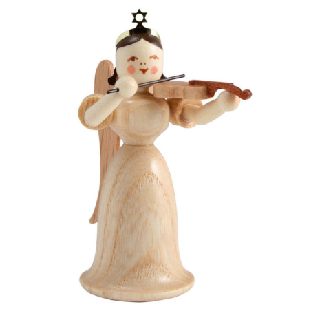 Langrockengel mit Violine, natur - 6,6 cm