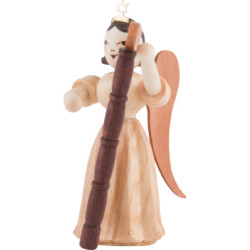 Faltenlangrockengel mit Harfe, natur - 6,6 cm
