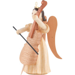 Long Pleated Skirt Angel with Violoncello, Natural - 6,6 cm / 2.6 inch