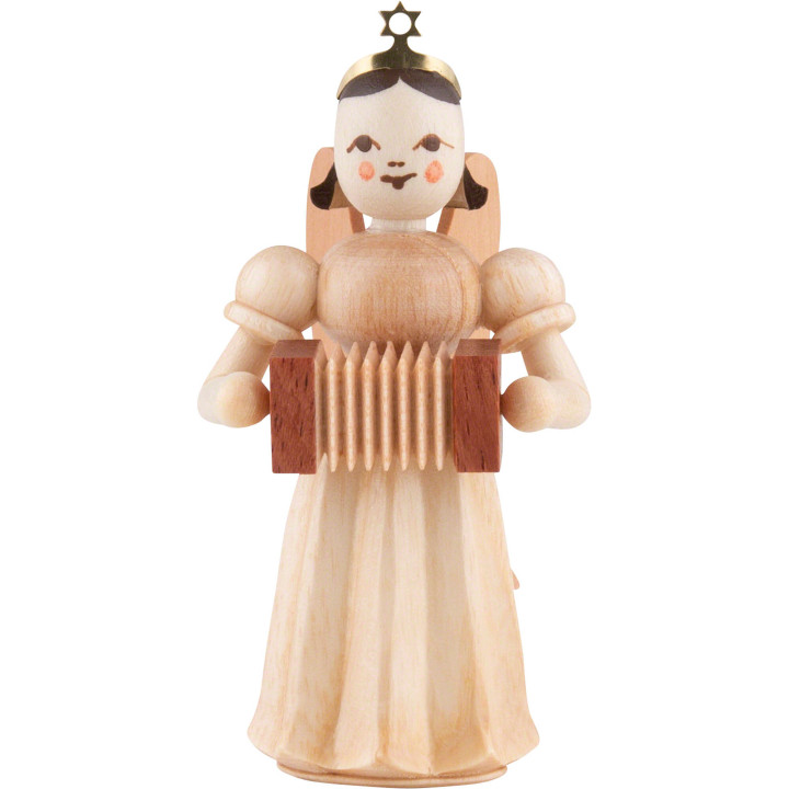 Faltenlangrockengel mit Harmonika, natur - 6,6 cm