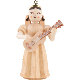 Faltenlangrockengel mit Gitarre, natur - 6,6 cm