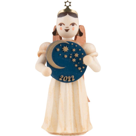 Faltenlangrockengel Mond und Sterne, natur - 6,6 cm