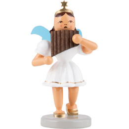 Kurzrockengel mit Panflöte, farbig - 6,6 cm