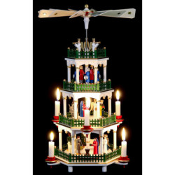 4-Tier Pyramid - Nativity Scene White - 47 cm / 18 inch
