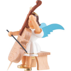Kurzrockengel sitzend mit Violoncello, farbig - 6,6 cm
