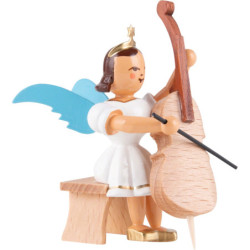 Kurzrockengel sitzend mit Violoncello, farbig - 6,6 cm