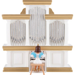 Kurzrockengel an der Orgel, farbig - 15,5 cm