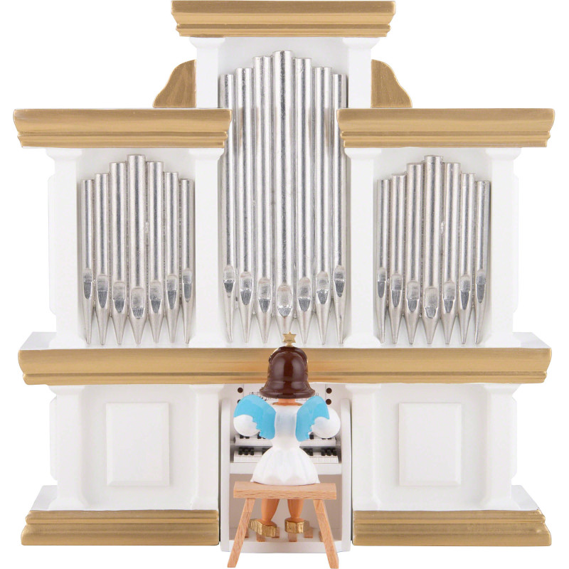Kurzrockengel an der Orgel, farbig - 15,5 cm