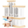 Kurzrockengel an der Orgel mit Spielwerk, farbig - 15,5 cm