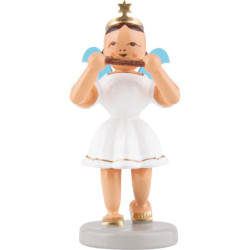 Kurzrockengel mit Mundharmonika, farbig - 6,6 cm