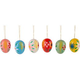 Osterschmuck Ostereier mit Blumenmotiven - 6-teilig - 5 cm