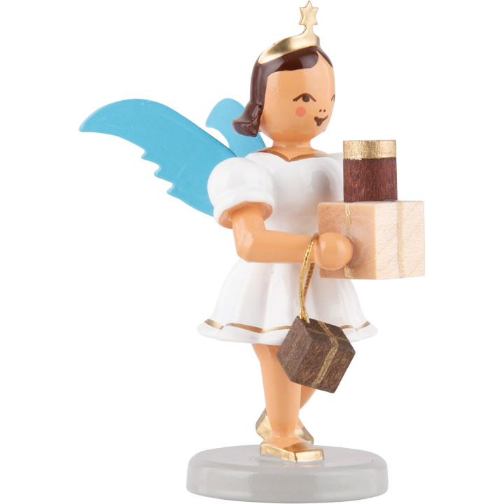Kurzrockengel mit Geschenken, farbig - 6,6 cm