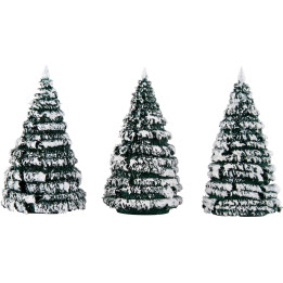 Frosted Trees - Green-White - 3 pieces - 8 cm / 3.1 inch