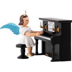 Kurzrockengel am Klavier, farbig - 6,6 cm