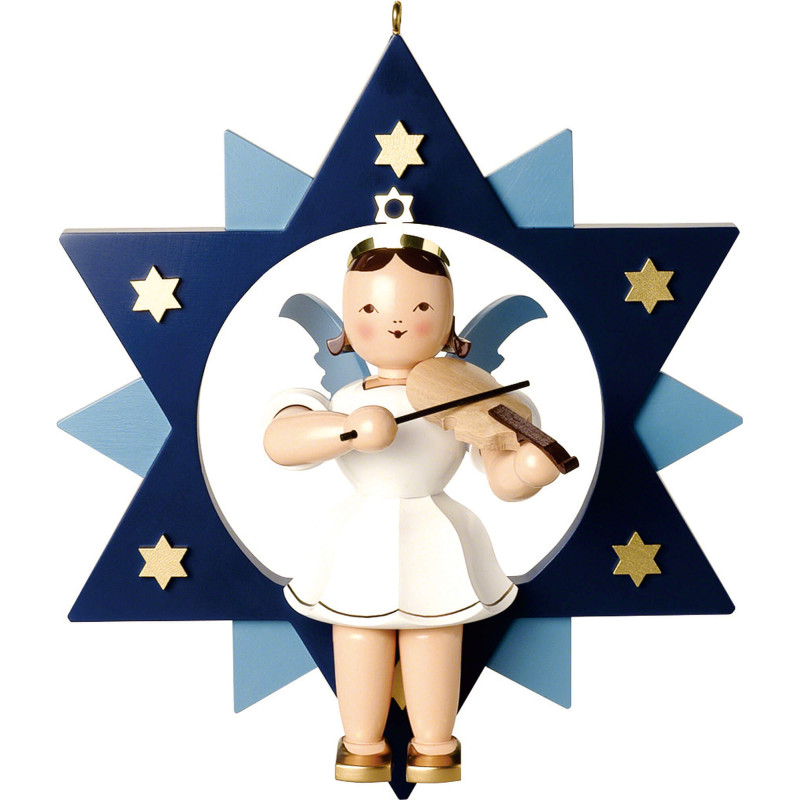 Angel Short Skirt Colored with Violin in Star - 28 cm / 11 inch