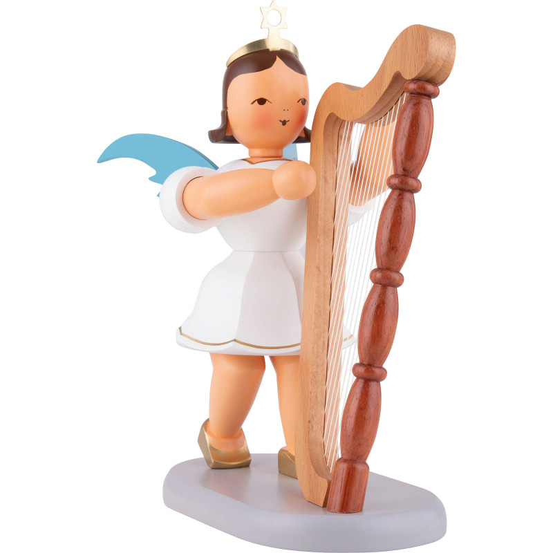 Kurzrockengel mit Harfe, farbig - 22 cm