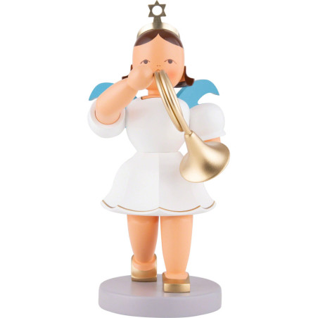 Kurzrockengel mit Waldhorn, farbig - 22 cm