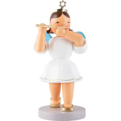 Kurzrockengel mit Piccoloflöte, farbig  - 22 cm