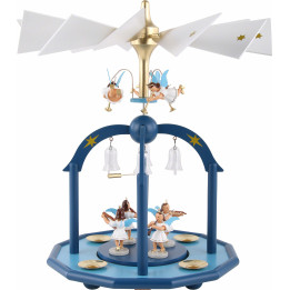 1-Tier Pyramid - Colored with Seven Angels and Glass Bells - 38x28 cm / 15x11 inch