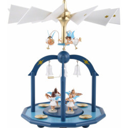 1-Tier Pyramid - Colored with Seven Angels and Glass Bells - 38x28 cm / 15x11 inch