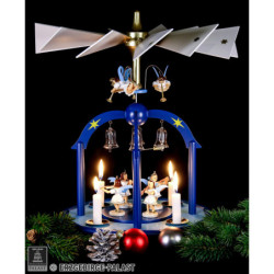 1-Tier Pyramid - Colored with Seven Angels and Glass Bells - 38x28 cm / 15x11 inch