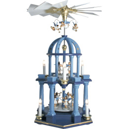 2-Tier Pyramid - Electric with Eleven Angels, Colored - 55 cm / 21.7 inch