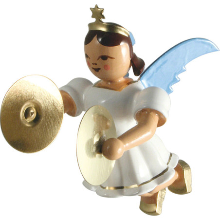 Floating Angel with Cymbals, Colored - 6,6 cm / 2.6 inch