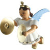 Floating Angel with Cymbals, Colored - 6,6 cm / 2.6 inch