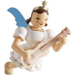 Schwebeengel mit Gitarre, farbig - 6,6 cm