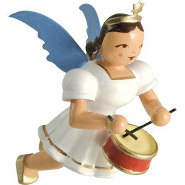 Schwebengel mit Trommel, farbig - 6,6 cm