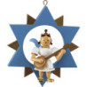Engel with Banjo in Star, Colored - 9 cm / 3.5 inch