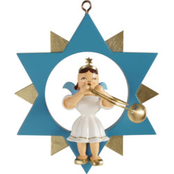 Angel Short Skirt with Alto Horn in Star - Colored - 9 cm / 3.5 inch